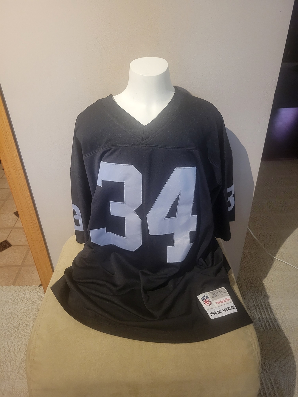 Mitchell & Ness Black Football Jersey with Bo Jackson # 34